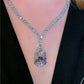 Jorrio handmade 38 ct pear cut sterling silver diamond necklace