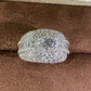 Jorrio Handmade Ultimate Luxury Masculine Sparkle Round Cut Moissanite Full Pave Halo Men's Ring