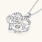 Jorrio handmade 1.6ct round cut timeless double hoop heart-shape moissanite sterling silver necklace