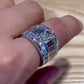 Jorrio Handmade Radiant & Baguette Cut Full Pave Cubic Zirconia Iced-Out Statement Ring