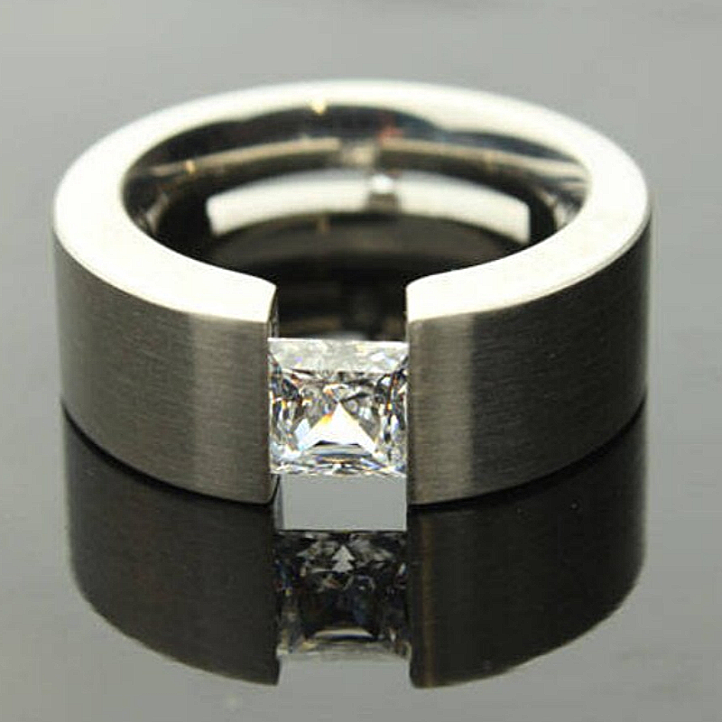 Jorrio Handmade Minimalist Princess Cut Men’s Ring