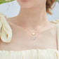 Jorrio handmade 0.6ct round cut timeless double heart moissanite sterling silver necklace