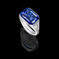 Jorrio Handmade Sapphire Radiant Cut Vintage Men's Ring