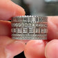 Jorrio Handmade Luxury Full‑Pave Mixed‑Cut CZ Men's Wide‑Band Ring