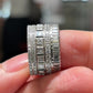 Jorrio Handmade Luxury Full‑Pave Mixed‑Cut CZ Men's Wide‑Band Ring