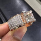 Jorrio Handmade 5ct Princess Cut Moissanite Men's Wide Band Sterling Silver Ring