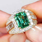 Jorrio handmade gold 4 ct emerald sterling silver engagement ring