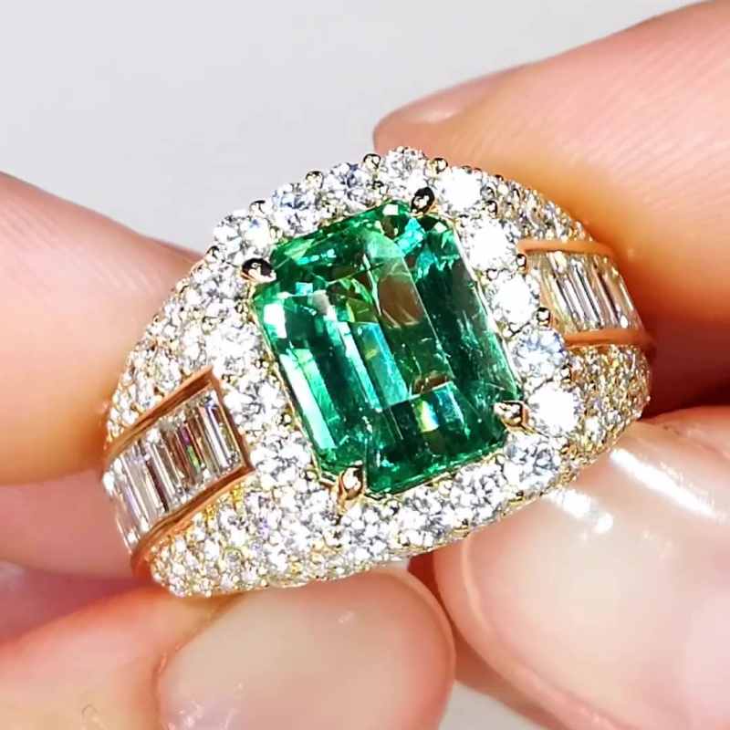 Jorrio handmade gold 4 ct emerald sterling silver engagement ring