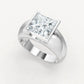 Jorrio Handmade Moissanite Princess Cut Classic Anniversary Men's Ring