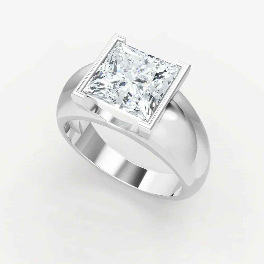 Jorrio Handmade Moissanite Princess Cut Classic Anniversary Men's Ring