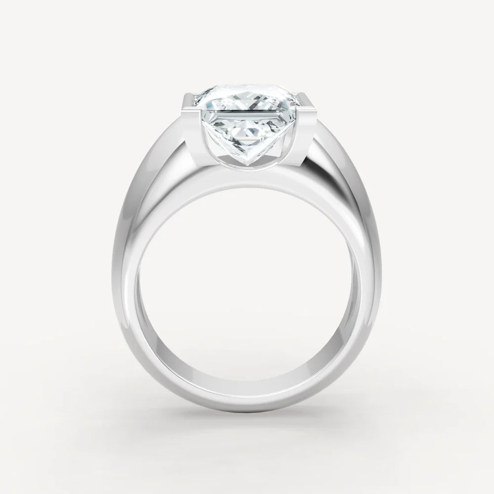 Jorrio Handmade Moissanite Princess Cut Classic Anniversary Men's Ring