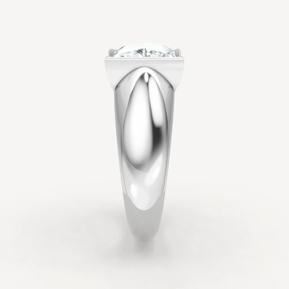Jorrio Handmade Moissanite Princess Cut Classic Anniversary Men's Ring