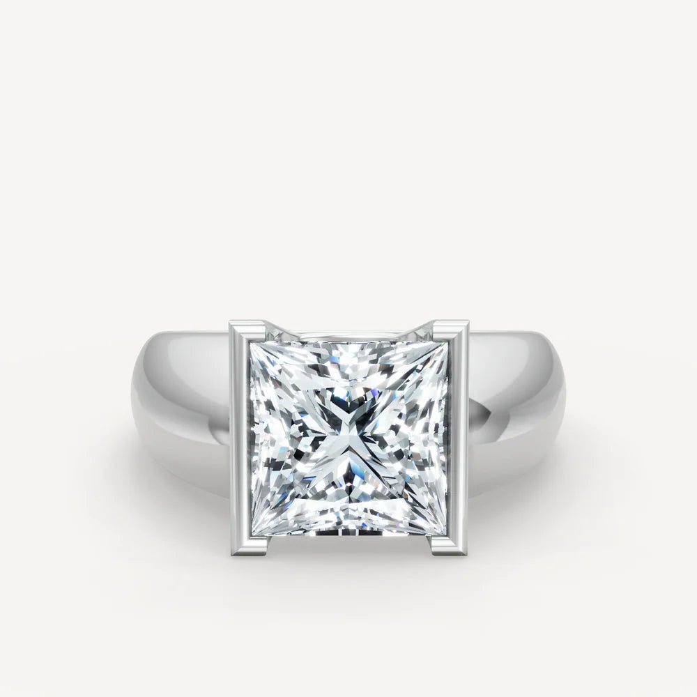 Jorrio Handmade Moissanite Princess Cut Classic Anniversary Men's Ring