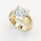 Jorrio Handmade Moissanite Princess Cut Classic Anniversary Men's Ring