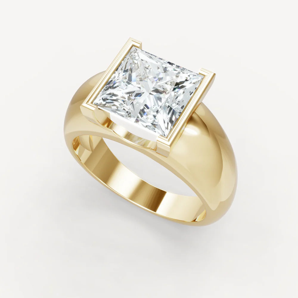 Jorrio Handmade Moissanite Princess Cut Classic Anniversary Men's Ring