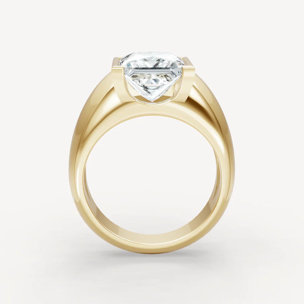Jorrio Handmade Moissanite Princess Cut Classic Anniversary Men's Ring