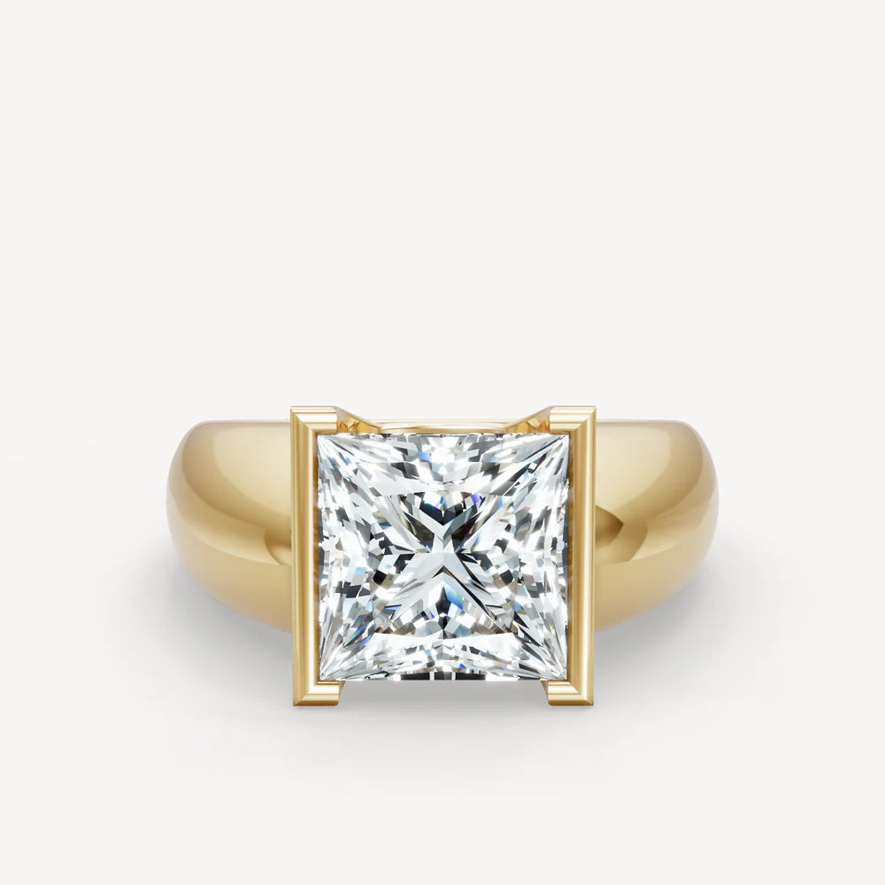 Jorrio Handmade Moissanite Princess Cut Classic Anniversary Men's Ring
