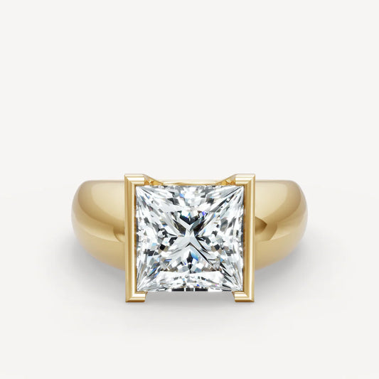 Jorrio Handmade Moissanite Princess Cut Classic Anniversary Men's Ring