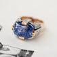 Jorrio Handmade Sapphire Cushion Cut Two-Tone Men's Ring