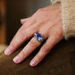 Jorrio Handmade Sapphire Cushion Cut Two-Tone Men's Ring