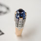 Jorrio Handmade Sapphire Cushion Cut Two-Tone Men's Ring