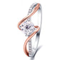 Jorrio round cut moissanite two-tone sterling silver ring