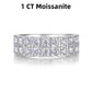 Jorrio handmade round cut double row sterling silver moissanite women's band ring