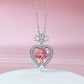Jorrio handmade Heart Pink Necklace sterling silver diamond necklace