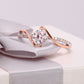 Jorrio round cut moissanite two-tone sterling silver ring