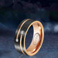 Jorrio handmade fashion black gold tungsten steel wedding men's band