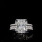 Jorrio brilliant 4ct radiant cut moissanite sterling silver 3pcs ring set