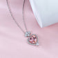 Jorrio handmade Heart Pink Necklace sterling silver diamond necklace