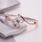 Jorrio round cut moissanite two-tone sterling silver ring