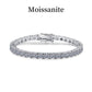 Jorrio handmade round cut moissanite vintage sterling silver bracelet