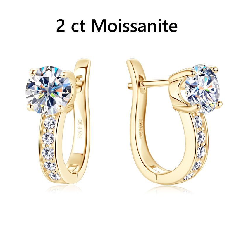 Jorrio handmade 2ct round cut fashion moissanite sterling silver earrings