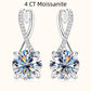 Jorrio handmade 4ct round cut fashion Moissanite sterling silver earrings