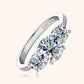 Jorrio handmade 3ct round cut Moissanite sterling silver wedding engagement ring