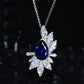 Jorrio handmade sapphire 3ct pear cut classic sterling silver necklace