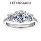 Jorrio handmade 3ct round cut Moissanite sterling silver wedding engagement ring