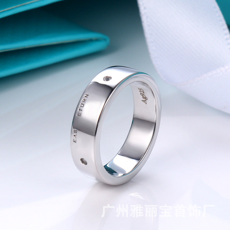 Jorrio Wide version fashion simple style Anniversary Couple Rings Set