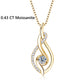 Jorrio handmade 0.43ct round cut Moissanite sterling silver necklace