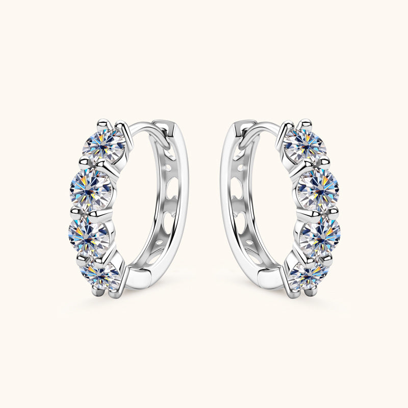Jorrio  handmade 2.4ct round cut vintage Moissanite sterling silver earrings