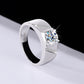 Jorrio handmade 1ct round cut moissanite sterling silver men's band