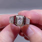 Jorrio Handmade Art Deco Skyscraper Inspired Ruby & CZ Gold Plated Vintage Statement Men's Ring