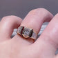 Jorrio Handmade Art Deco Skyscraper Inspired Ruby & CZ Gold Plated Vintage Statement Men's Ring