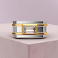Jorrio Handmade Art Deco Two‑Tone Baguette Cut Men’s Wedding Band Ring