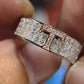 Jorrio Handmade Bold Luxury Two‑Tone Iced T‑Bar Cubic Zirconia Fashion Ring