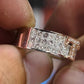 Jorrio Handmade Bold Luxury Two‑Tone Iced T‑Bar Cubic Zirconia Fashion Ring