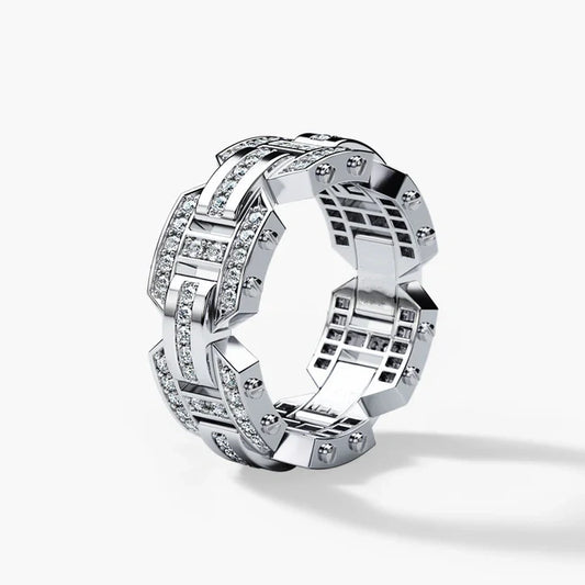 Jorrio Handmade Men’s Geometric Ring – Bold Statement Band for Modern Style