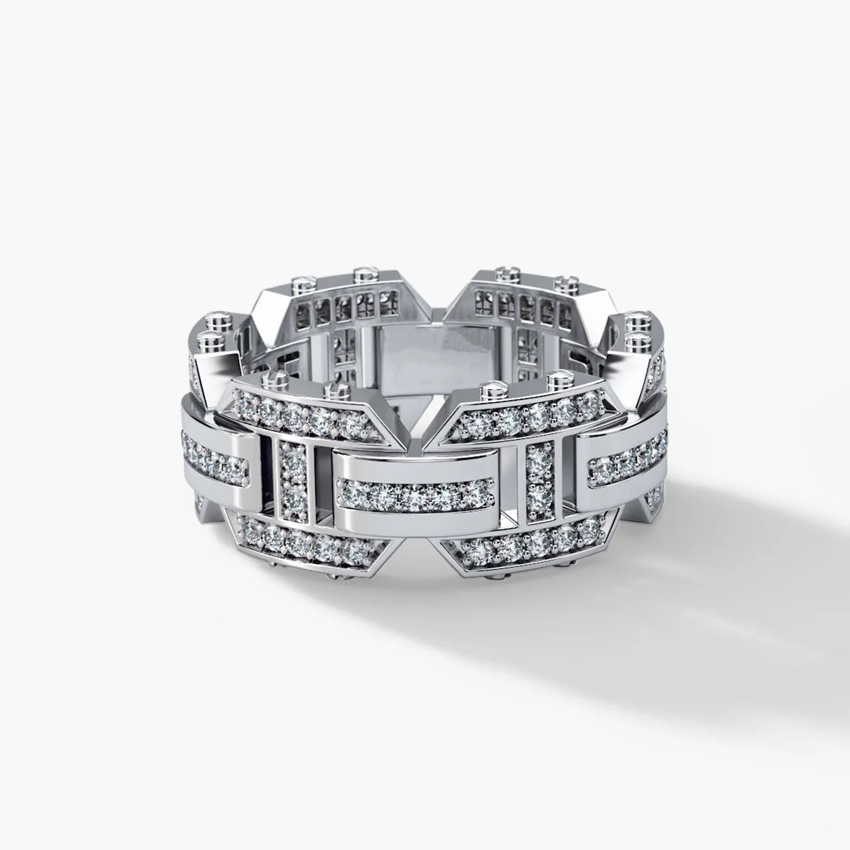 Jorrio Handmade Men’s Geometric Ring – Bold Statement Band for Modern Style